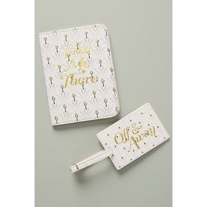 Anthropologie Jetsetter Luggage Tag & Passport Case
